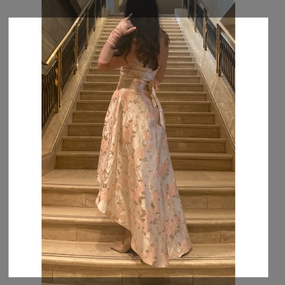 Pink Floral Prom Dress